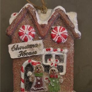 Glittered Gingerbread House Ornament